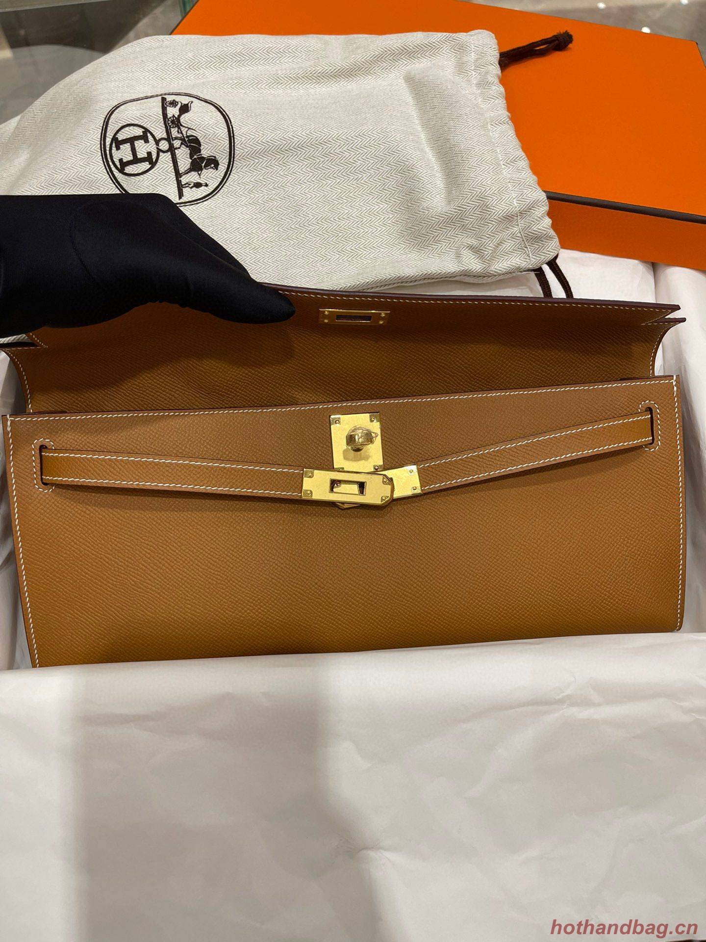 Hermes Kelly 31cm Clutch Original Epsom Leather KL31 Brown