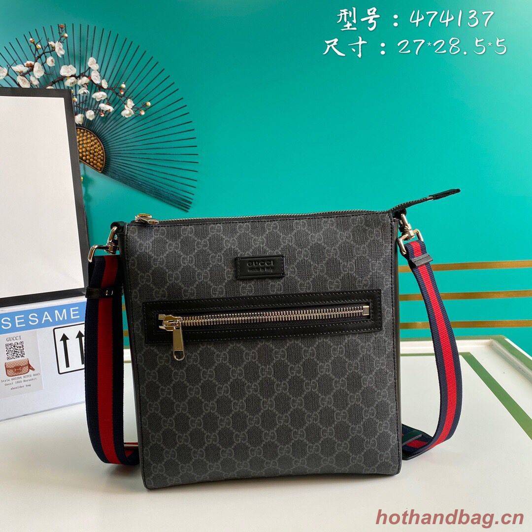 Gucci Canvas Messenger Bag 474137 black