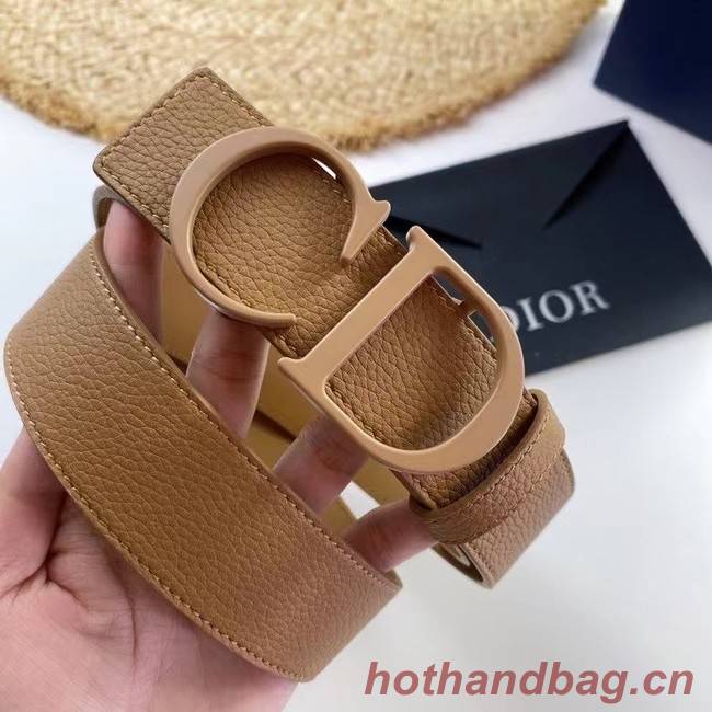 DIOR-ID BELT Raspberry Smooth Calfskin 35 MM B0111UM brown