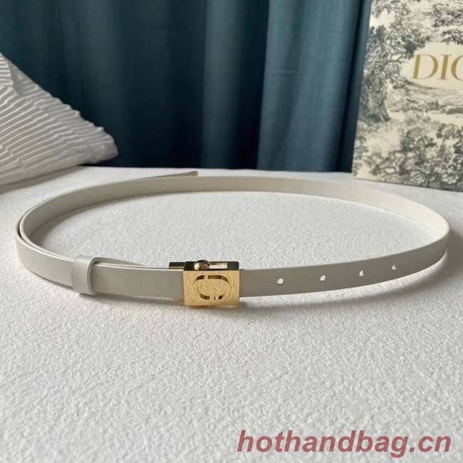 DIOR Leather 17MM Belt B0118UM white gold Buckle