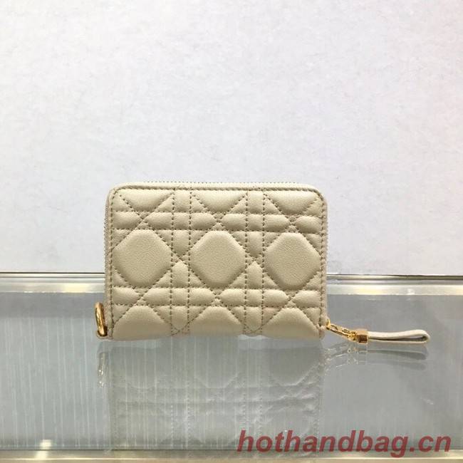 LADY DIOR LOTUS WALLET CANNAGE LAMBSKIN S502 Beige