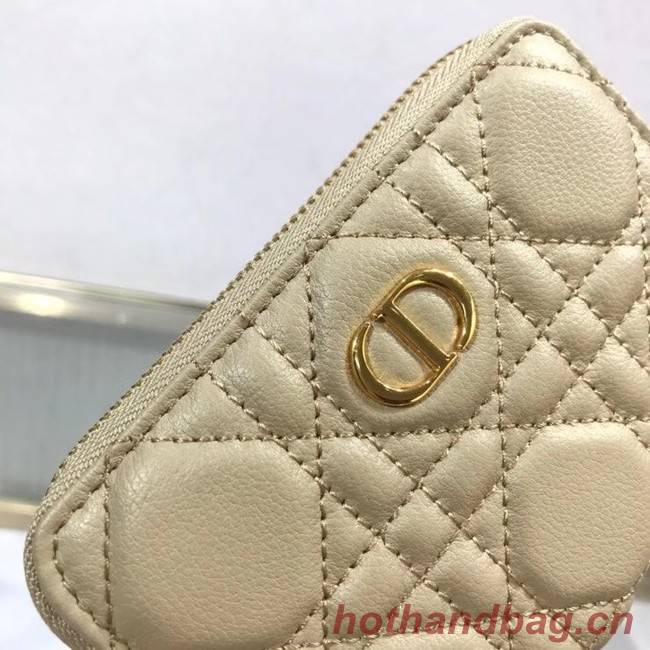 LADY DIOR LOTUS WALLET CANNAGE LAMBSKIN S502 Beige