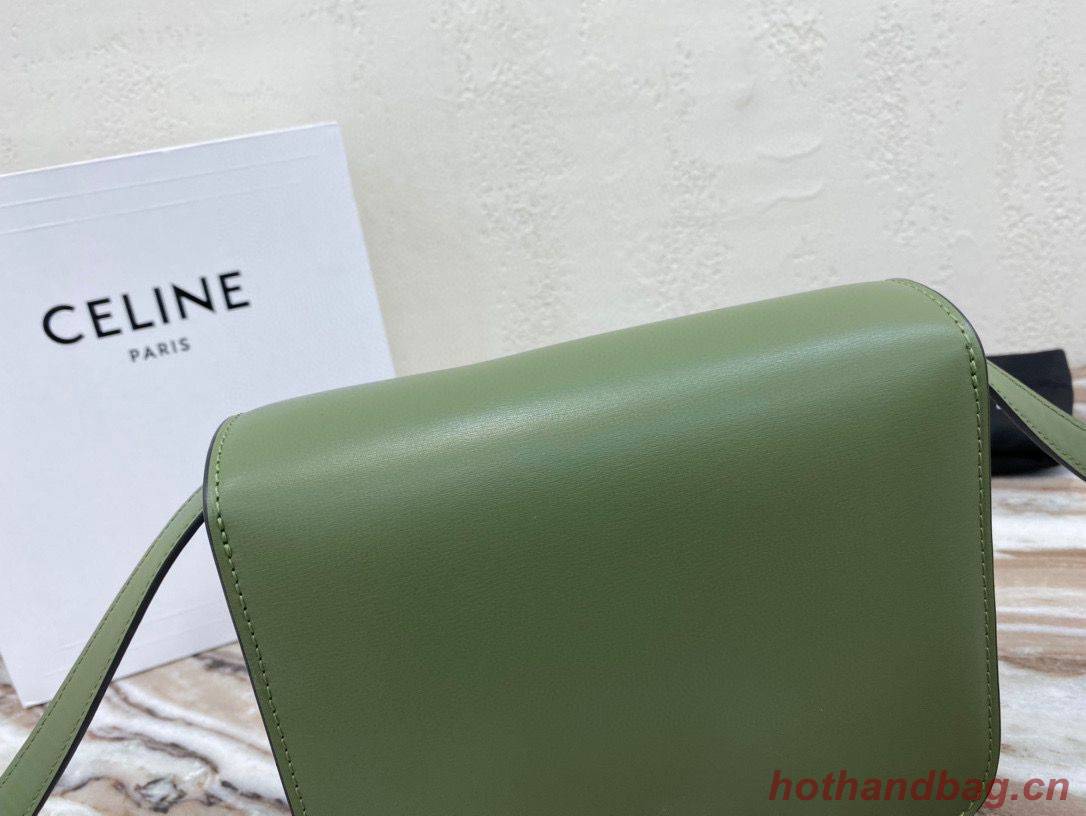 Celine Classic Box Teen Flap Bag Original Calfskin Leather 3379 Green