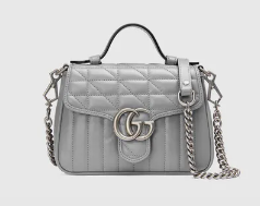 Gucci GG Marmont mini top handle bag 583571 gray