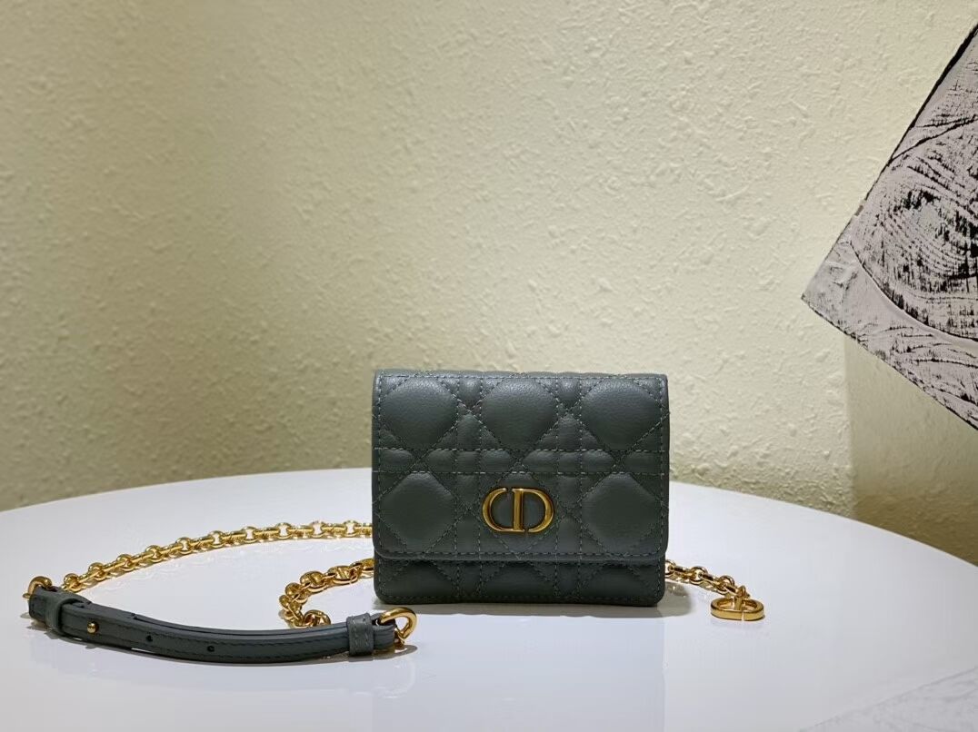 DIOR MINI BOBBY BAG Gradient Cannage Lambskin C0952 gray