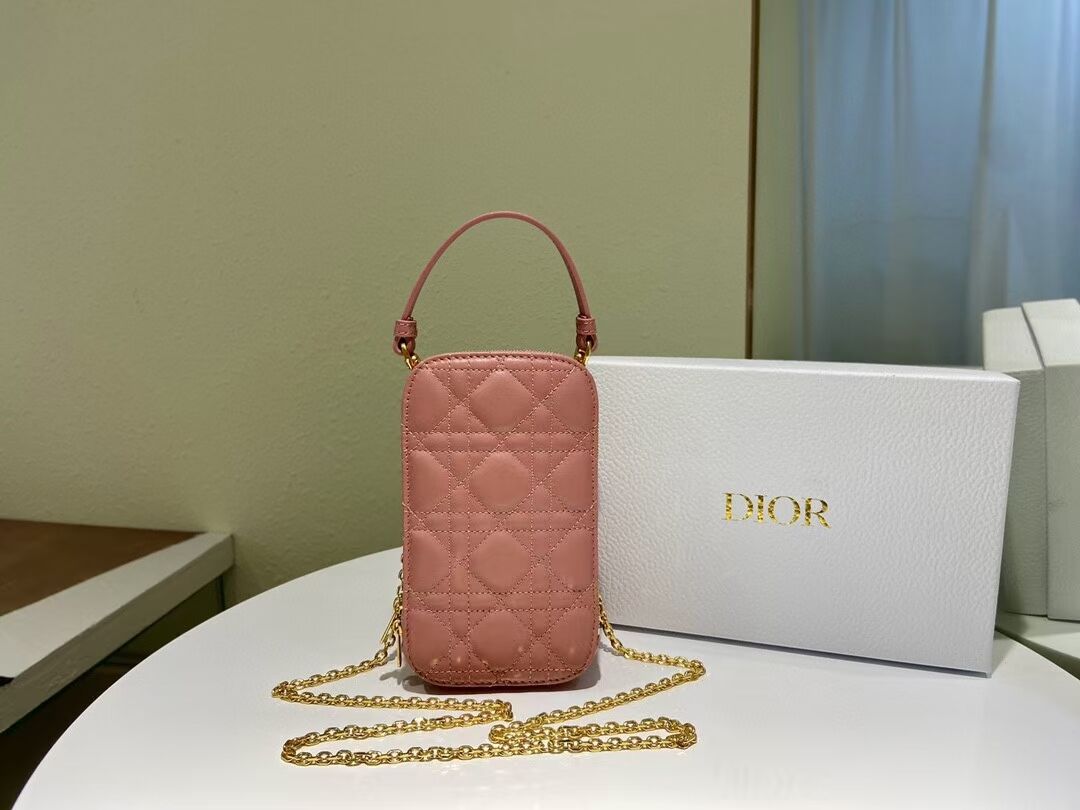 DIOR MINI BOBBY BAG Gradient Cannage Lambskin C0955 pink 