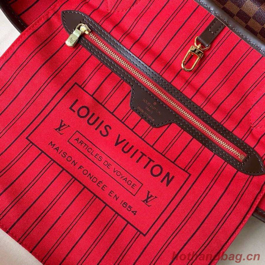 Louis Vuitton Damier Ebene Canvas Neverfull M41358 Red