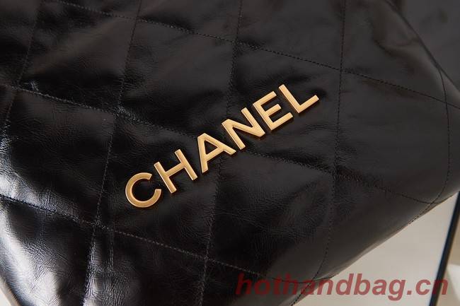 Chanel SHOPPING BAG Calfskin & Gold-Tone Meta AS3261 black