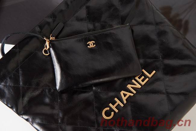 Chanel SHOPPING BAG Calfskin & Gold-Tone Meta AS3261 black