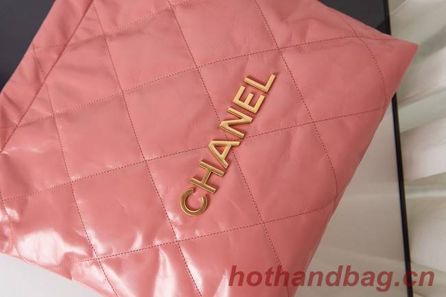 Chanel SHOPPING BAG Calfskin & Gold-Tone Meta AS3261 pink