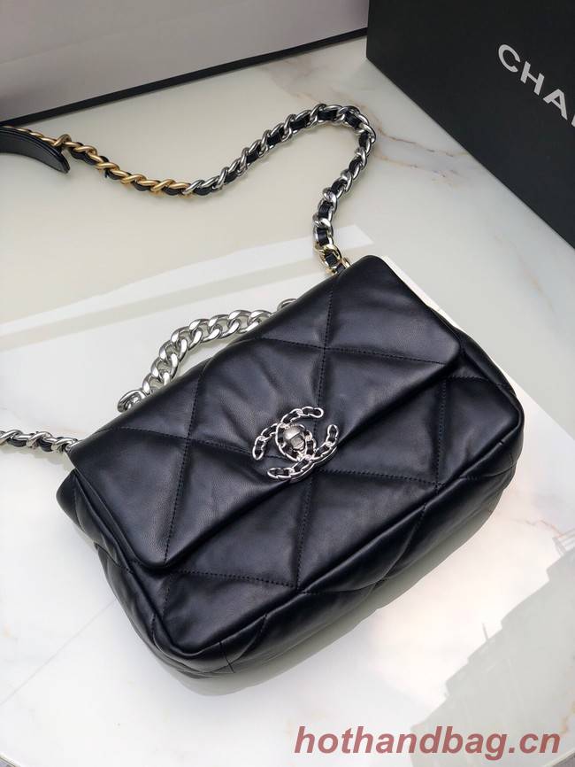 CHANEL Lambskin 19 Flap Bag AS1160 black