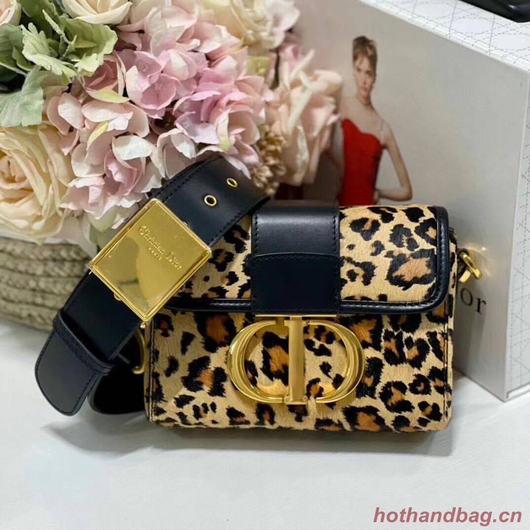 Dior 30 MONTAIGNE BOX BAG Oblique Jacquard C9288 Brown Leopard Print