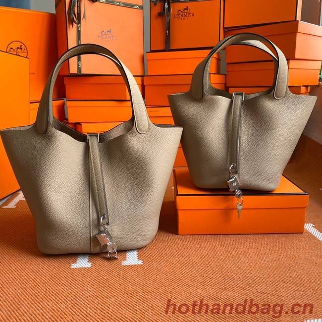 Hermes Picotin Lock Bags Original togo Leather PL3388 gray