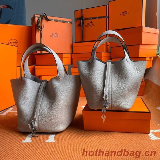 Hermes Picotin Lock Bags Original togo Leather PL3388 light gray