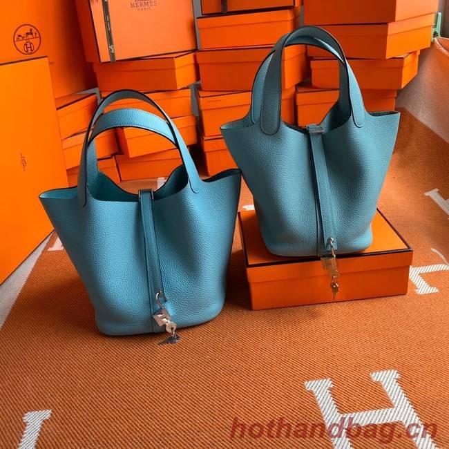 Hermes Picotin Lock Bags Original togo Leather PL3388 sky blue