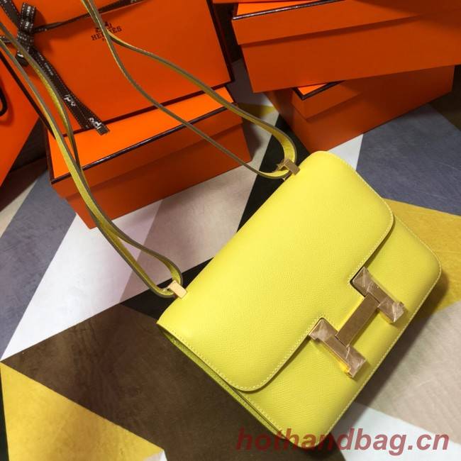 Hermes Original Espom Leather Constance Bag 5333 lemon