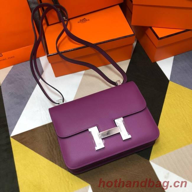 Hermes Original Espom Leather Constance Bag 5333 purple