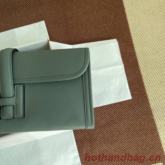 Hermes Original jige swift Leather Clutch 37088 Almond green