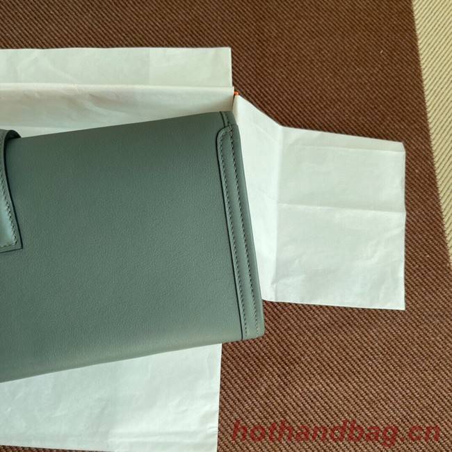 Hermes Original jige swift Leather Clutch 37088 Almond green