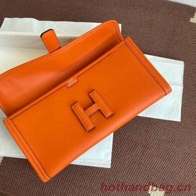 Hermes Original jige swift Leather Clutch 37088 Orange