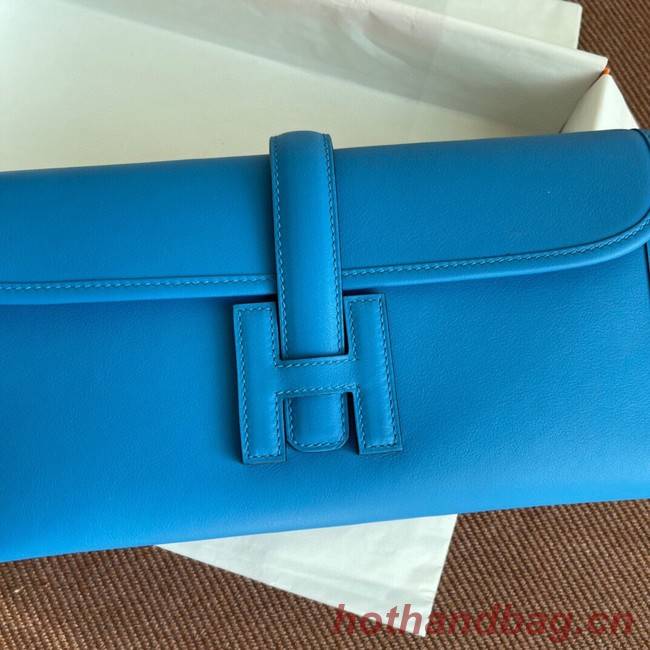 Hermes Original jige swift Leather Clutch 37088 blue