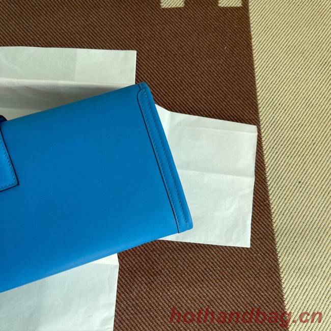 Hermes Original jige swift Leather Clutch 37088 blue