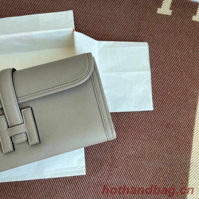 Hermes Original jige swift Leather Clutch 37088 gray