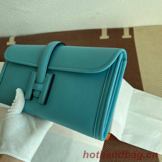 Hermes Original jige swift Leather Clutch 37088 sky blue