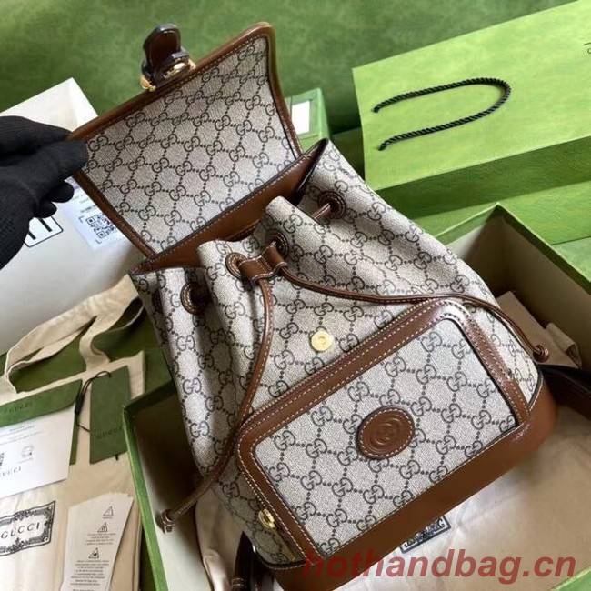 Gucci Backpack with Interlocking G 674147 Brown