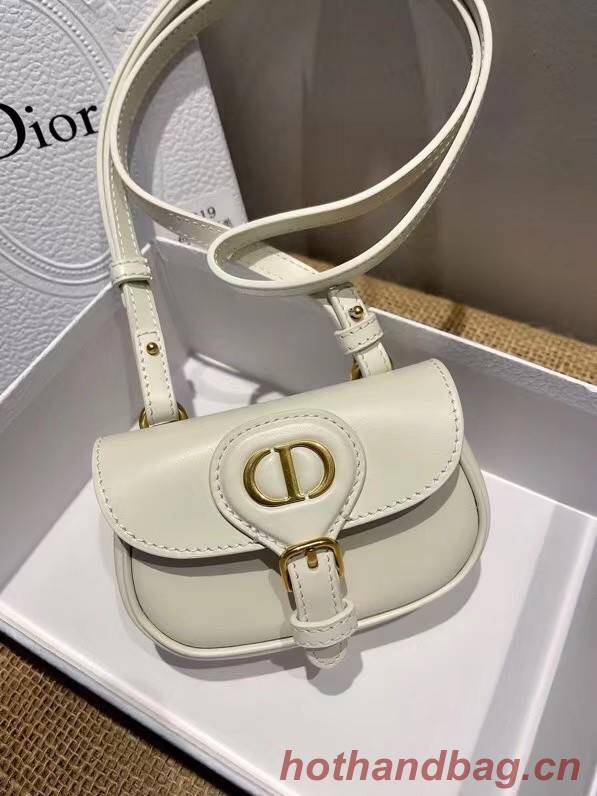 MINI DIOR BOBBY BAG Warm Taupe Box Calfskin S5109U WHITE