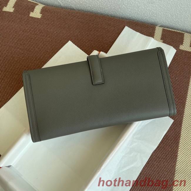 Hermes Original Espom Leather Clutch 37088 dark gray