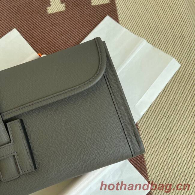 Hermes Original Espom Leather Clutch 37088 dark gray