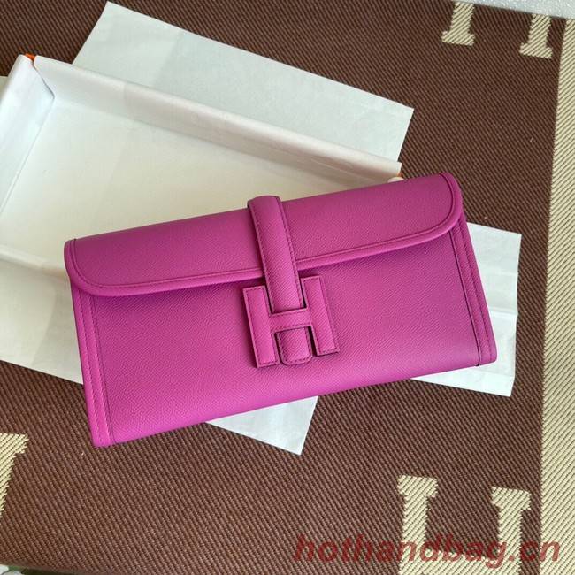 Hermes Original Espom Leather Clutch 37088 plum blossom