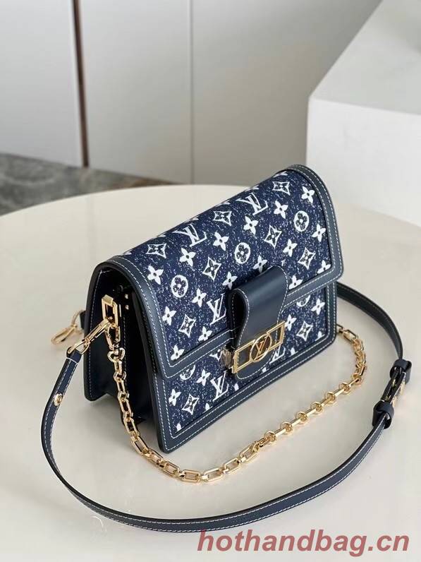 Louis Vuitton Monogram denim DAUPHINE MM M59483 Navy Blue