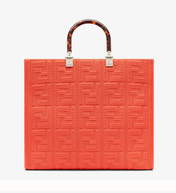 FENDI SUNSHINE MEDIUM FF fabric shopper 8BH386A red 