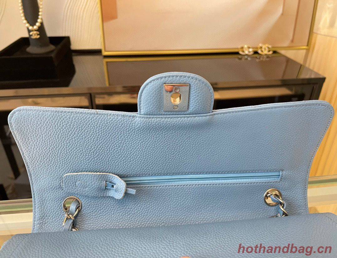 Chanel 2.55 Original Leather Flap Bag 1112 Light Blue with Silver Hardware