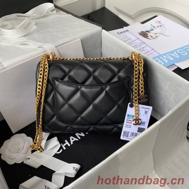 Chanel SMALL Lambskin FLAP BAG AS1793 BLACK