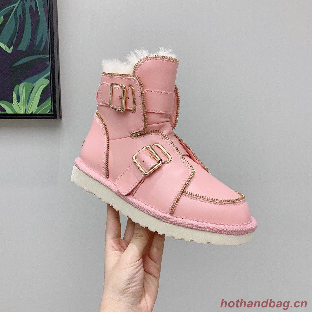 UGG Locomotive Boots Original Leather Full Wool Shoes UGG10360 Pink