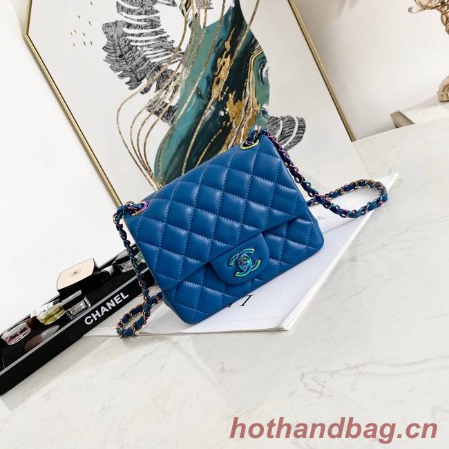 Chanel Flap Lambskin Shoulder Bag 1115 Electro optic blue