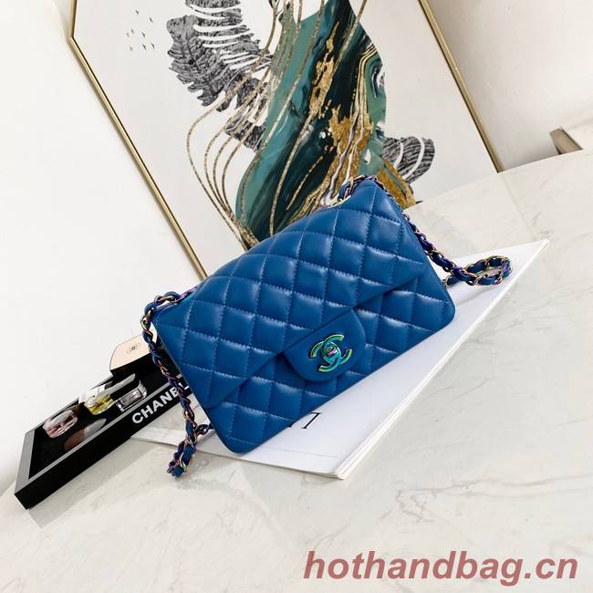 Chanel Flap Lambskin Shoulder Bag 1116 Electro optic blue