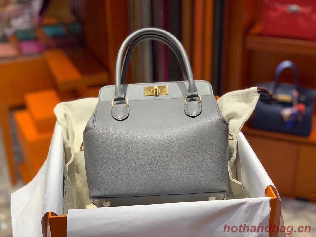 Hermes Toolbox Togo Bag Original Leather 3259 Gray