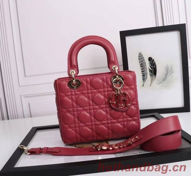 LADY DIOR MY ABCDIOR BAG Cannage Lambskin M0538E red