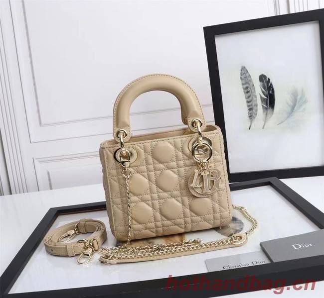 MINI LADY DIOR BAG Lambskin M0566OE Beige