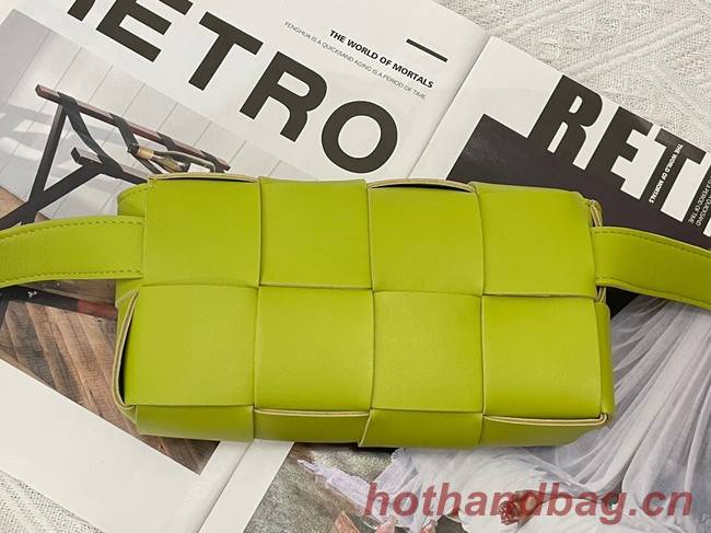 Bottega Veneta CASSETTE Mini intreccio leather belt bag 651053 Lemon