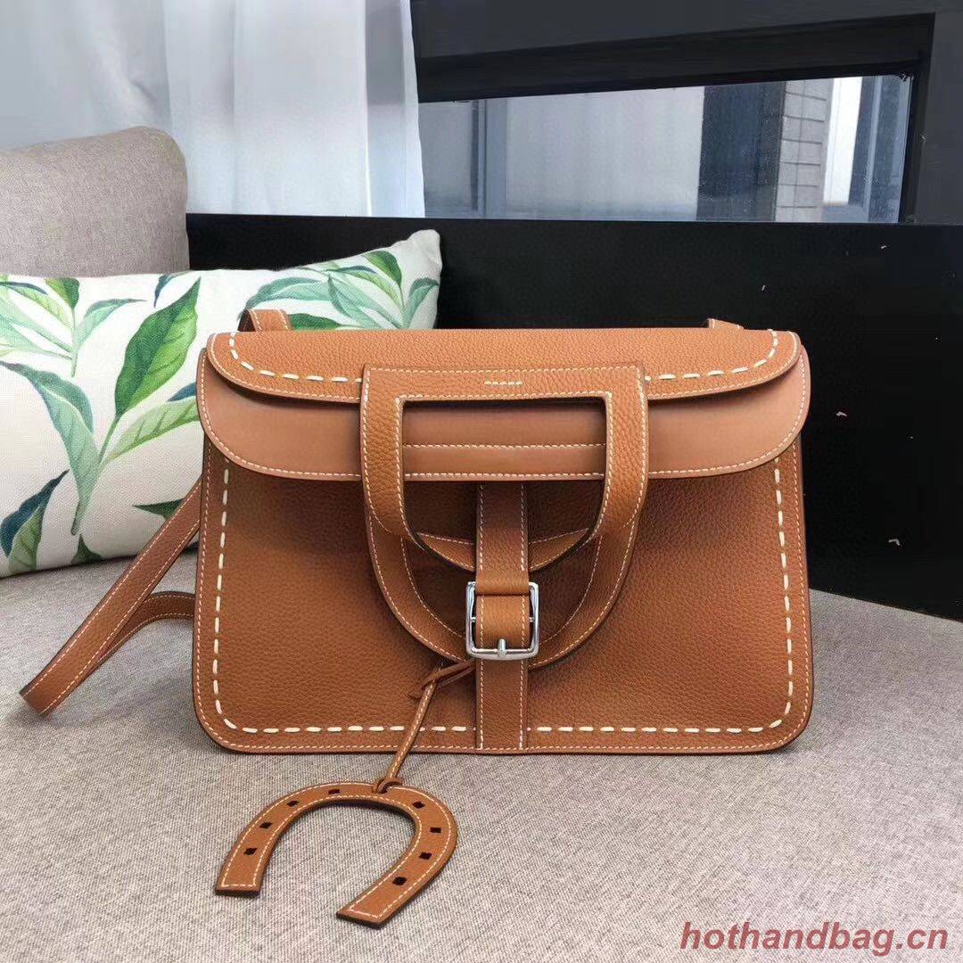 Hermes Halzan Togo Original Leather H3908 Brown