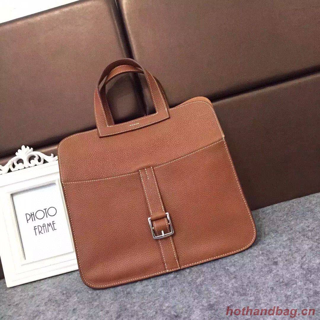 Hermes Halzan Togo Original Leather H3909 Brown