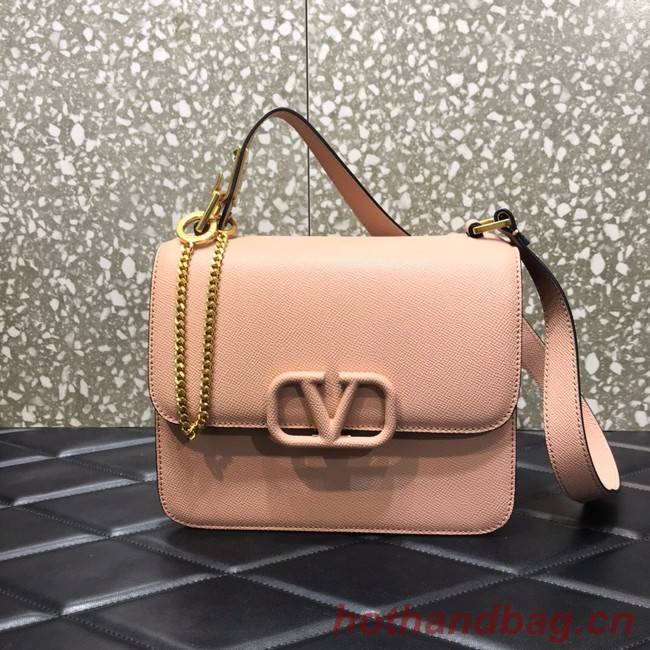 VALENTINO GARAVANI Stud Sign Grained Calfskin Shoulder Bag 0809 pink