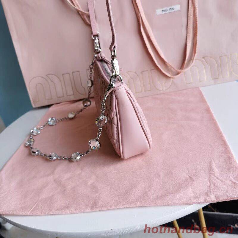 miu miu Matelasse Nappa Leather Shoulder Bag 6BH225 pink