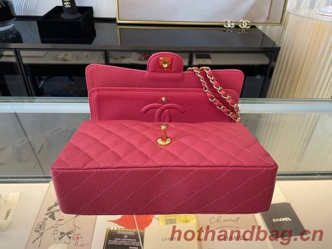 Chanel classic handbag Grained Calfskin&gold Metal 01112 red