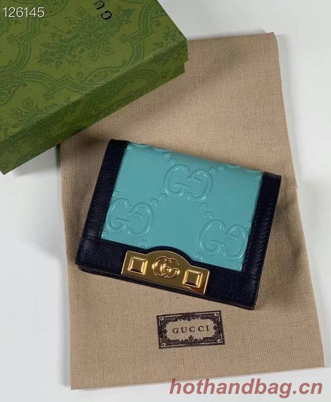 Gucci GG card case wallet 676150 light blue